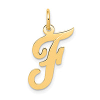Load image into Gallery viewer, 14k Medium Script Letter F Initial Charm
