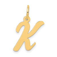 Load image into Gallery viewer, 14k Medium Script Letter K Initial Charm
