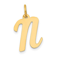 Load image into Gallery viewer, 14k Medium Script Letter N Initial Charm
