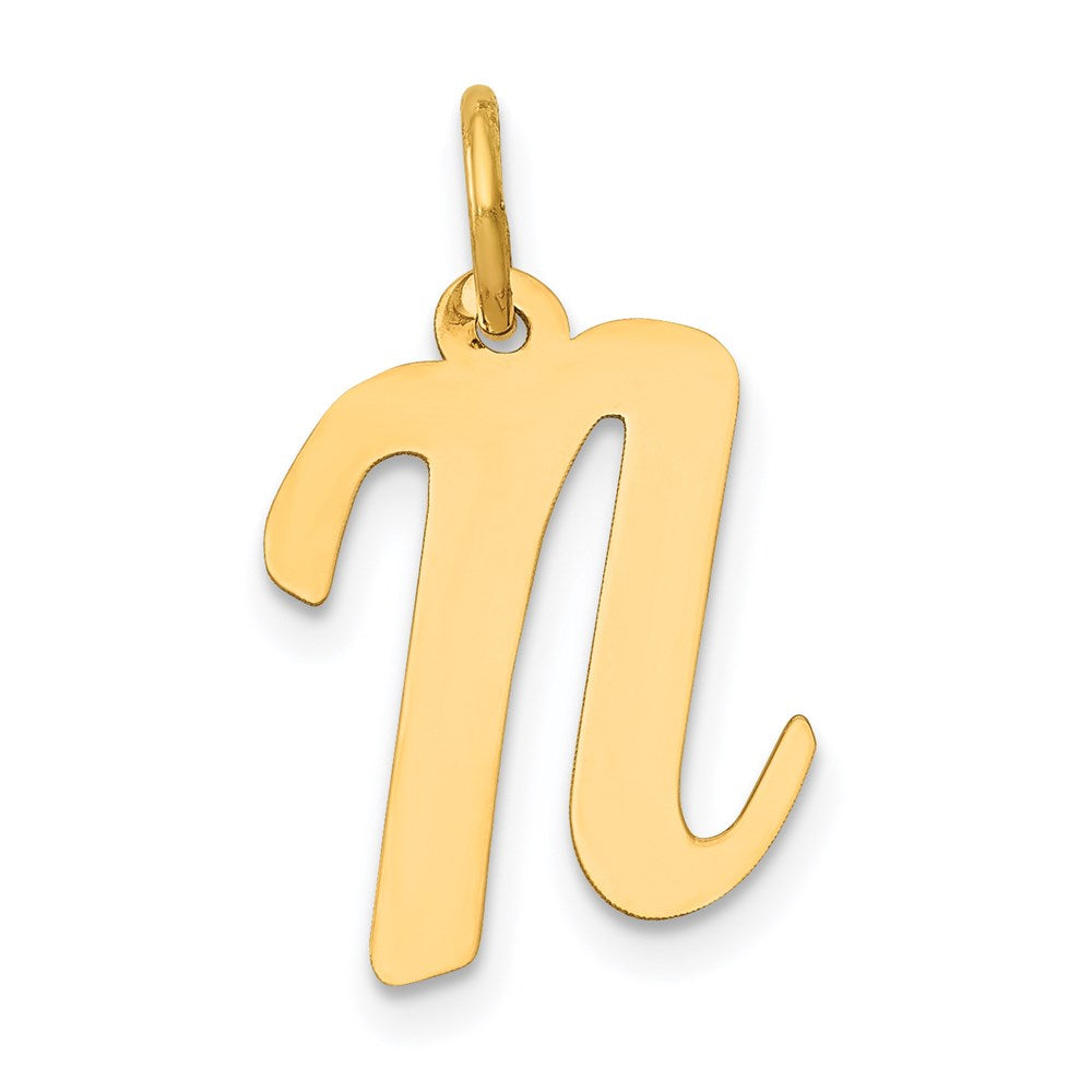 14k Medium Script Letter N Initial Charm