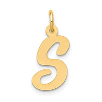 Load image into Gallery viewer, 14k Medium Script Letter S Initial Charm
