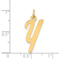 Load image into Gallery viewer, 14k Medium Script Letter Y Initial Charm
