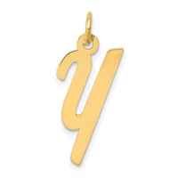 Load image into Gallery viewer, 14k Medium Script Letter Y Initial Charm
