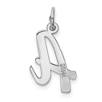 Load image into Gallery viewer, 14k White Gold Medium Script Letter A Initial Charm

