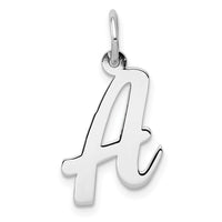 Load image into Gallery viewer, 14k White Gold Medium Script Letter A Initial Charm
