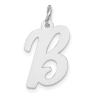 Load image into Gallery viewer, 14k White Gold Medium Script Letter B Initial Charm
