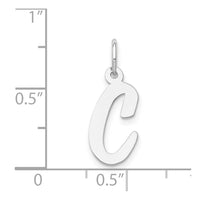 Load image into Gallery viewer, 14k White Gold Medium Script Letter C Initial Charm

