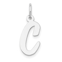 Load image into Gallery viewer, 14k White Gold Medium Script Letter C Initial Charm
