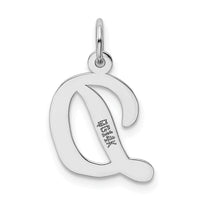 Load image into Gallery viewer, 14k White Gold Medium Script Letter D Initial Charm
