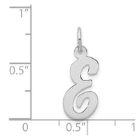 Load image into Gallery viewer, 14k White Gold Medium Script Letter E Initial Charm
