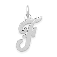 Load image into Gallery viewer, 14k White Gold Medium Script Letter F Initial Charm
