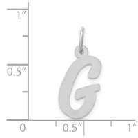 Load image into Gallery viewer, 14k White Gold Medium Script Letter G Initial Charm
