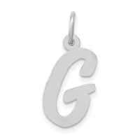 Load image into Gallery viewer, 14k White Gold Medium Script Letter G Initial Charm
