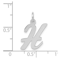 Load image into Gallery viewer, 14k White Gold Medium Script Letter H Initial Charm
