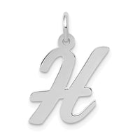 Load image into Gallery viewer, 14k White Gold Medium Script Letter H Initial Charm
