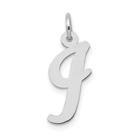 Load image into Gallery viewer, 14k White Gold Medium Script Letter I Initial Charm
