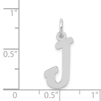 Load image into Gallery viewer, 14k White Gold Medium Script Letter J Initial Charm
