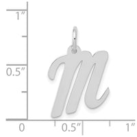Load image into Gallery viewer, 14k White Gold Medium Script Letter M Initial Charm
