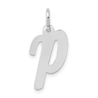 Load image into Gallery viewer, 14k White Gold Medium Script Letter P Initial Charm
