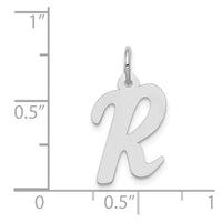 Load image into Gallery viewer, 14k White Gold Medium Script Letter R Initial Charm
