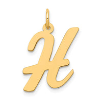 Load image into Gallery viewer, 14k Large Script Letter H Initial Charm

