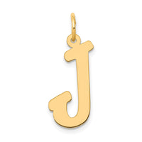 Load image into Gallery viewer, 14k Large Script Letter J Initial Charm
