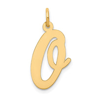 Load image into Gallery viewer, 14k Large Script Letter O Initial Charm
