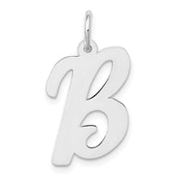 Load image into Gallery viewer, 14k White Gold Large Script Letter B Initial Charm
