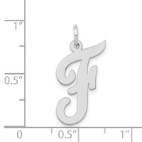 Load image into Gallery viewer, 14k White Gold Large Script Letter F Initial Charm
