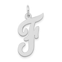 Load image into Gallery viewer, 14k White Gold Large Script Letter F Initial Charm
