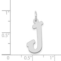 Load image into Gallery viewer, 14k White Gold Large Script Letter J Initial Charm
