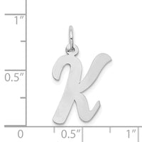 Load image into Gallery viewer, 14k White Gold Large Script Letter K Initial Charm

