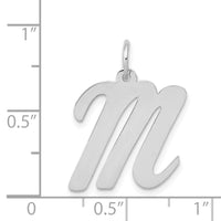 Load image into Gallery viewer, 14k White Gold Large Script Letter M Initial Charm

