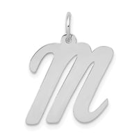 Load image into Gallery viewer, 14k White Gold Large Script Letter M Initial Charm
