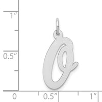 Load image into Gallery viewer, 14k White Gold Large Script Letter O Initial Charm
