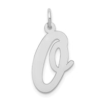 Load image into Gallery viewer, 14k White Gold Large Script Letter O Initial Charm
