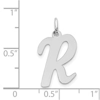 Load image into Gallery viewer, 14k White Gold Large Script Letter R Initial Charm
