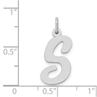 Load image into Gallery viewer, 14k White Gold Large Script Letter S Initial Charm
