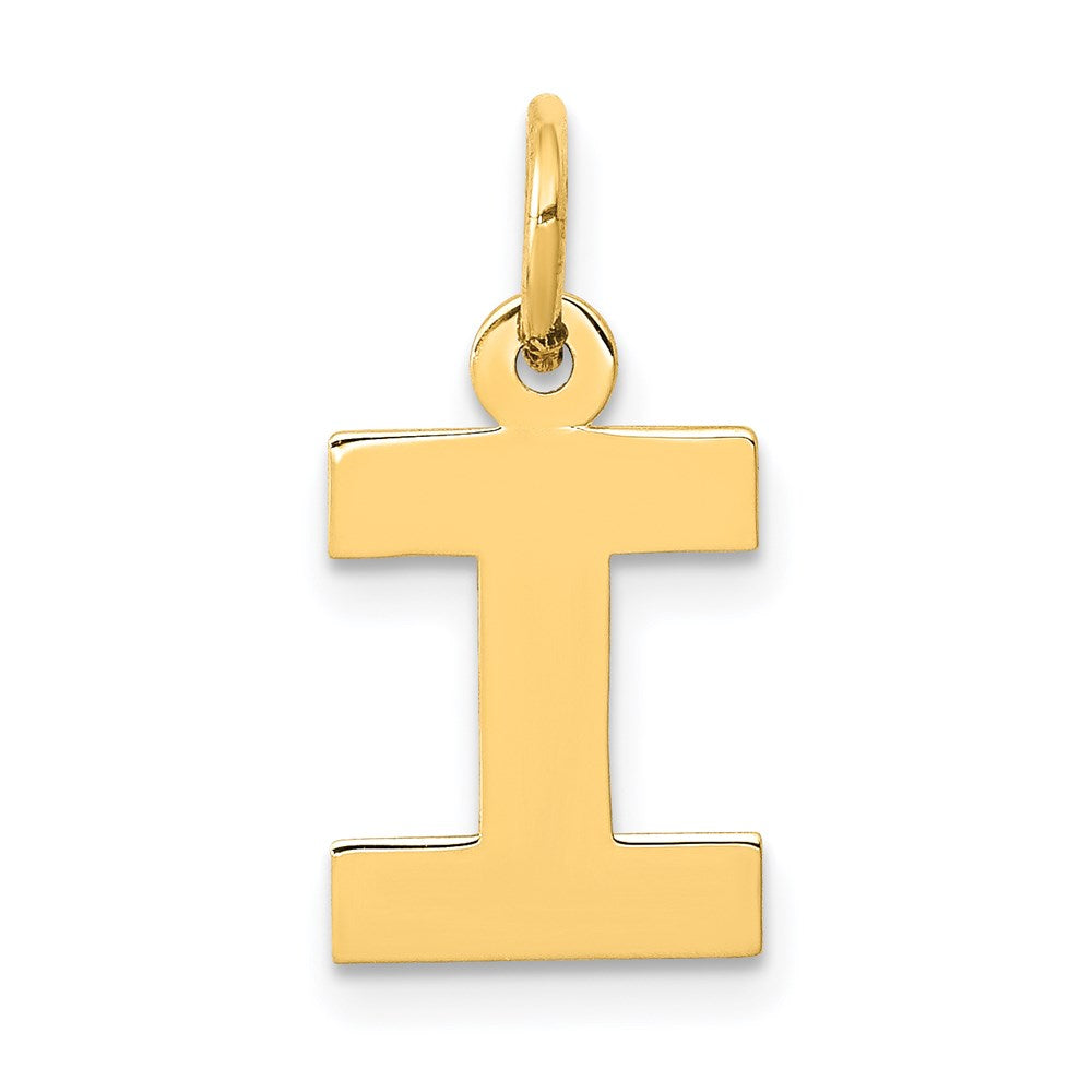 14k Small Block Letter I Initial Charm