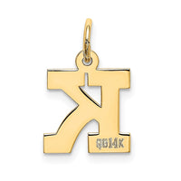 Load image into Gallery viewer, 14k Small Block Letter K Initial Charm
