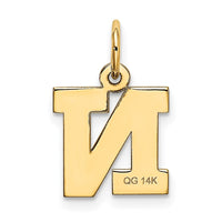 Load image into Gallery viewer, 14k Small Block Letter N Initial Charm
