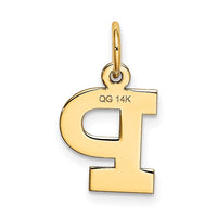 Load image into Gallery viewer, 14k Small Block Letter P Initial Charm

