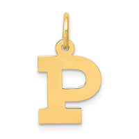 Load image into Gallery viewer, 14k Small Block Letter P Initial Charm
