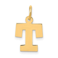 Load image into Gallery viewer, 14k Small Block Letter T Initial Charm
