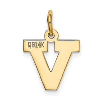 Load image into Gallery viewer, 14k Small Block Letter V Initial Charm
