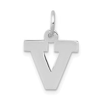 Load image into Gallery viewer, 14KW Small Block Letter V Initial Charm
