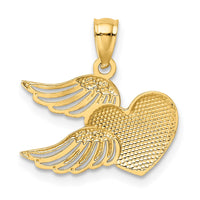 Load image into Gallery viewer, 14K and White Rhodium Polished Heart w/ Wings Pendant
