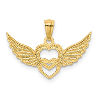 Load image into Gallery viewer, 14K and White Rhodium Polished Hearts w/ Wings Pendant
