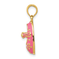 Load image into Gallery viewer, 14k Pink Enameled 3D Baby Shoe Pendant

