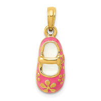 Load image into Gallery viewer, 14k Pink Enameled 3D Baby Shoe Pendant

